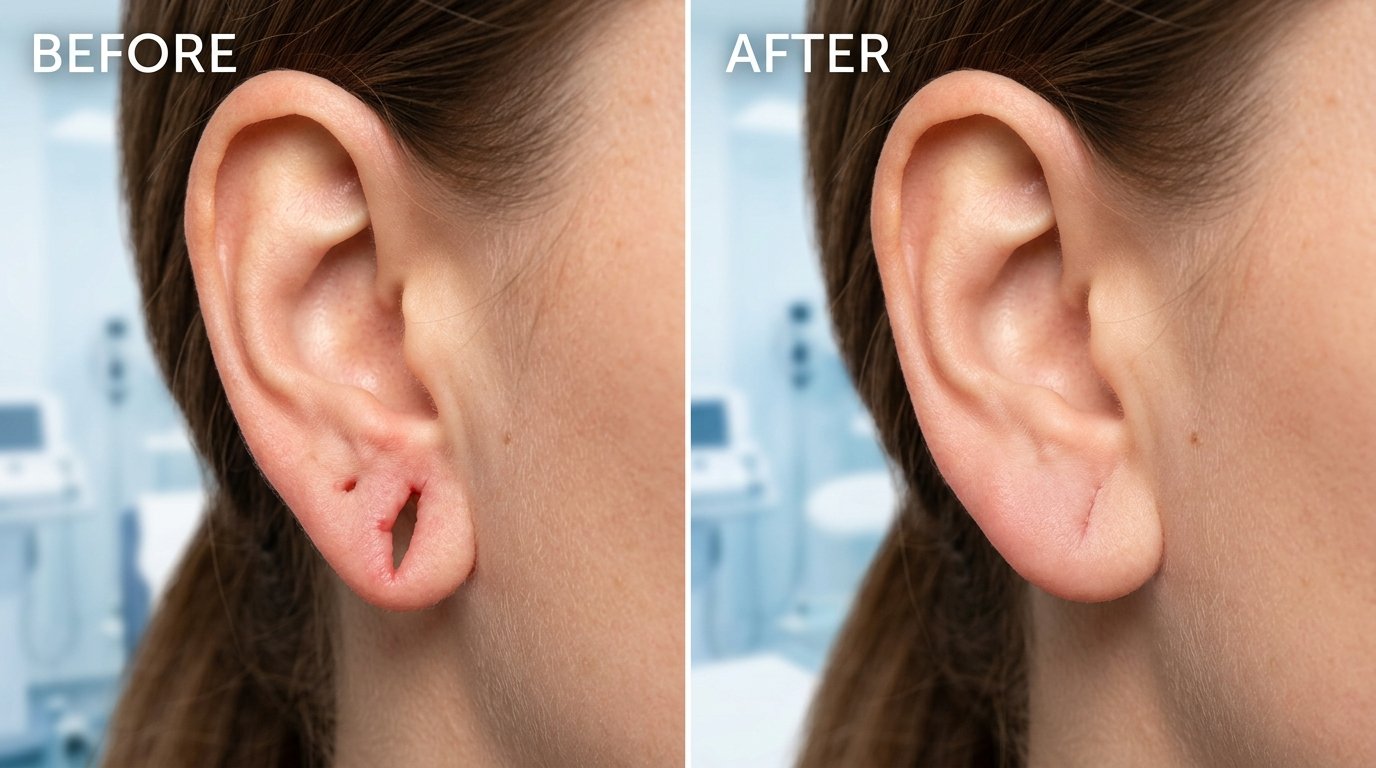 Ear Lobe Repair Result